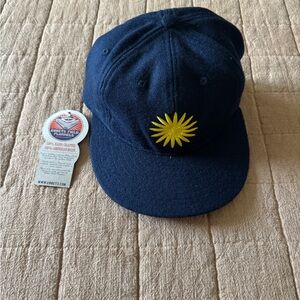 Ebbets Field Flannels Navy Cap with Yellow Emblem